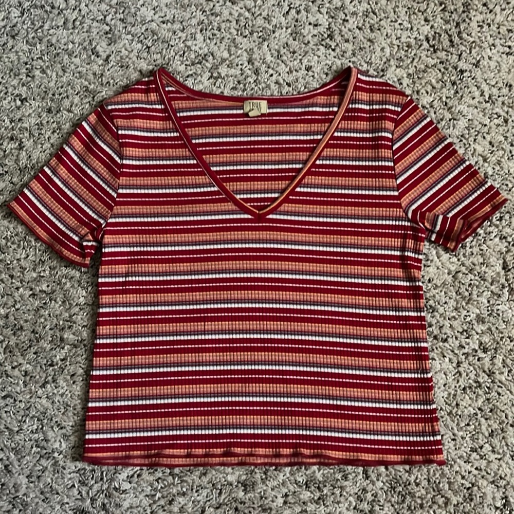 Striped True Craft Crop Top
